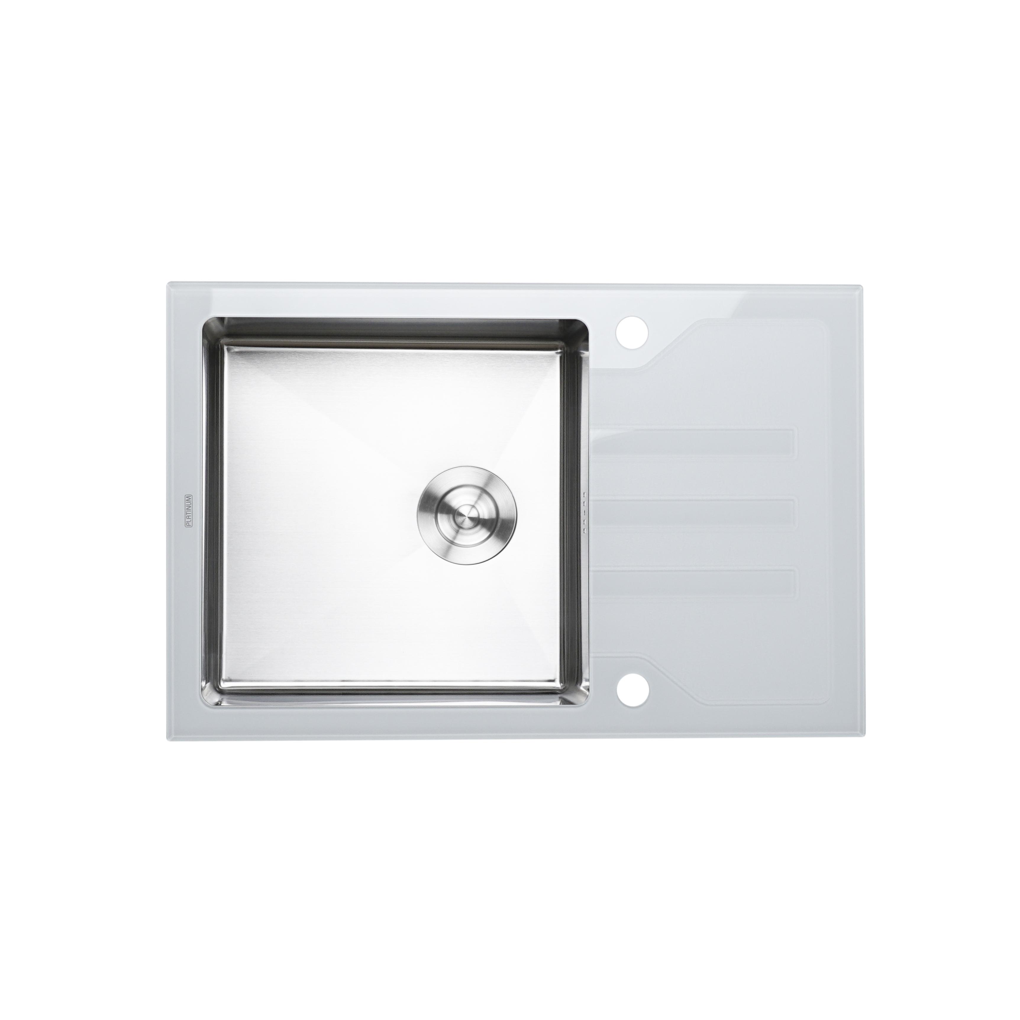 Кухонная мойка Platinum GLASS 780х510х200 мм Белый (000034807)