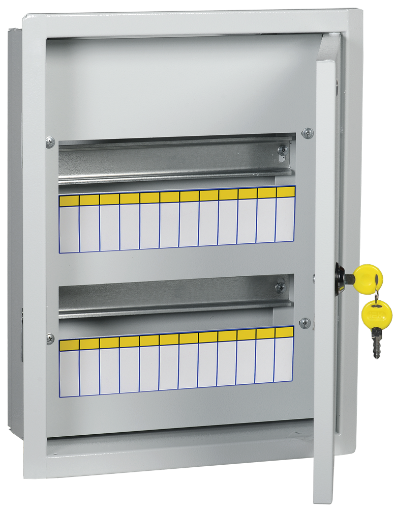 Щит распределительный УЕК ЩРв-24 24 модуля IP31 встраиваемый c замком металлический 395х310х120 мм (MKM14-V-24-30-T)