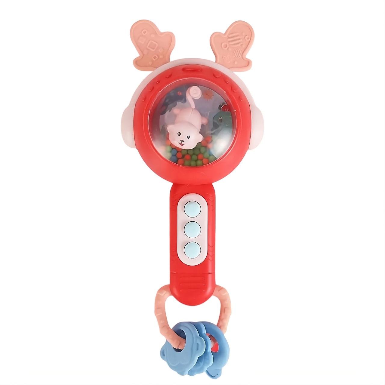 Погремушка интерактивная музыкальная M 608 с подсветкой и английской озвучкой Красный (30060101)