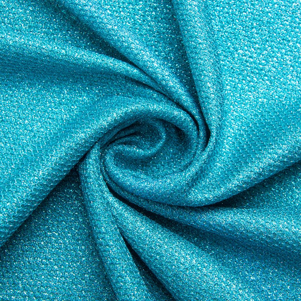 Ткань трикотаж блеск сетка Темно-бирюзовый (23304)