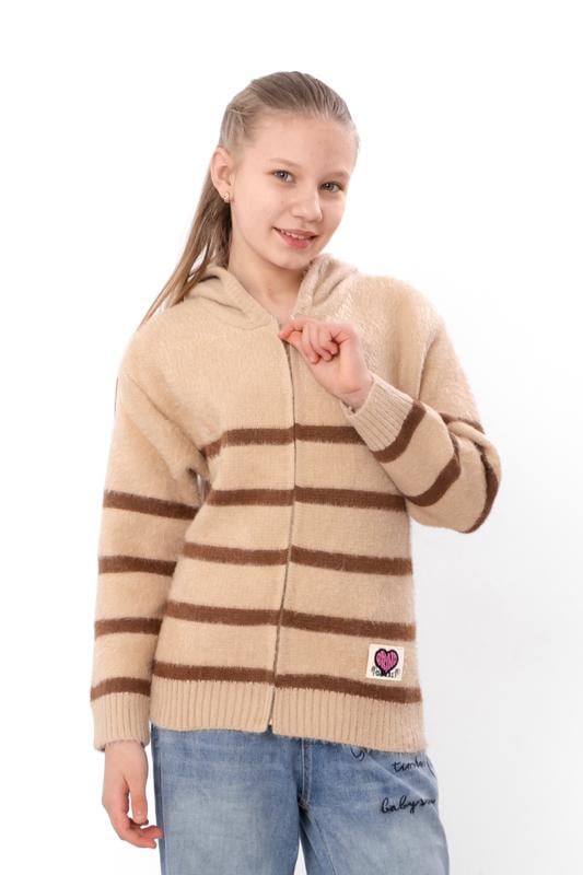 Кофта для дівчинки на блискавці з капюшоном Носи Своє 110 см Капучино (18210)