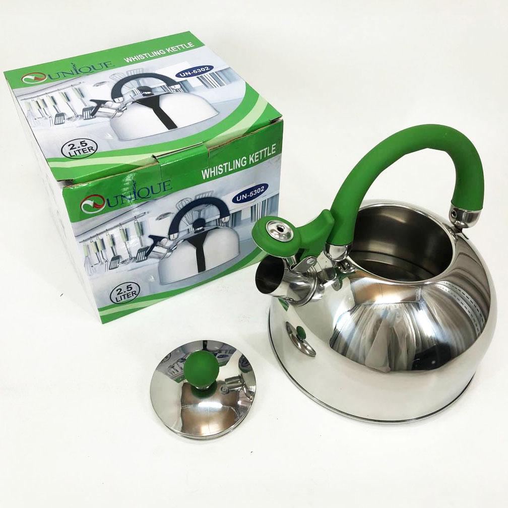 Чайник Unique со свистком 2,5л Зеленый (UN-5302) - фото 5