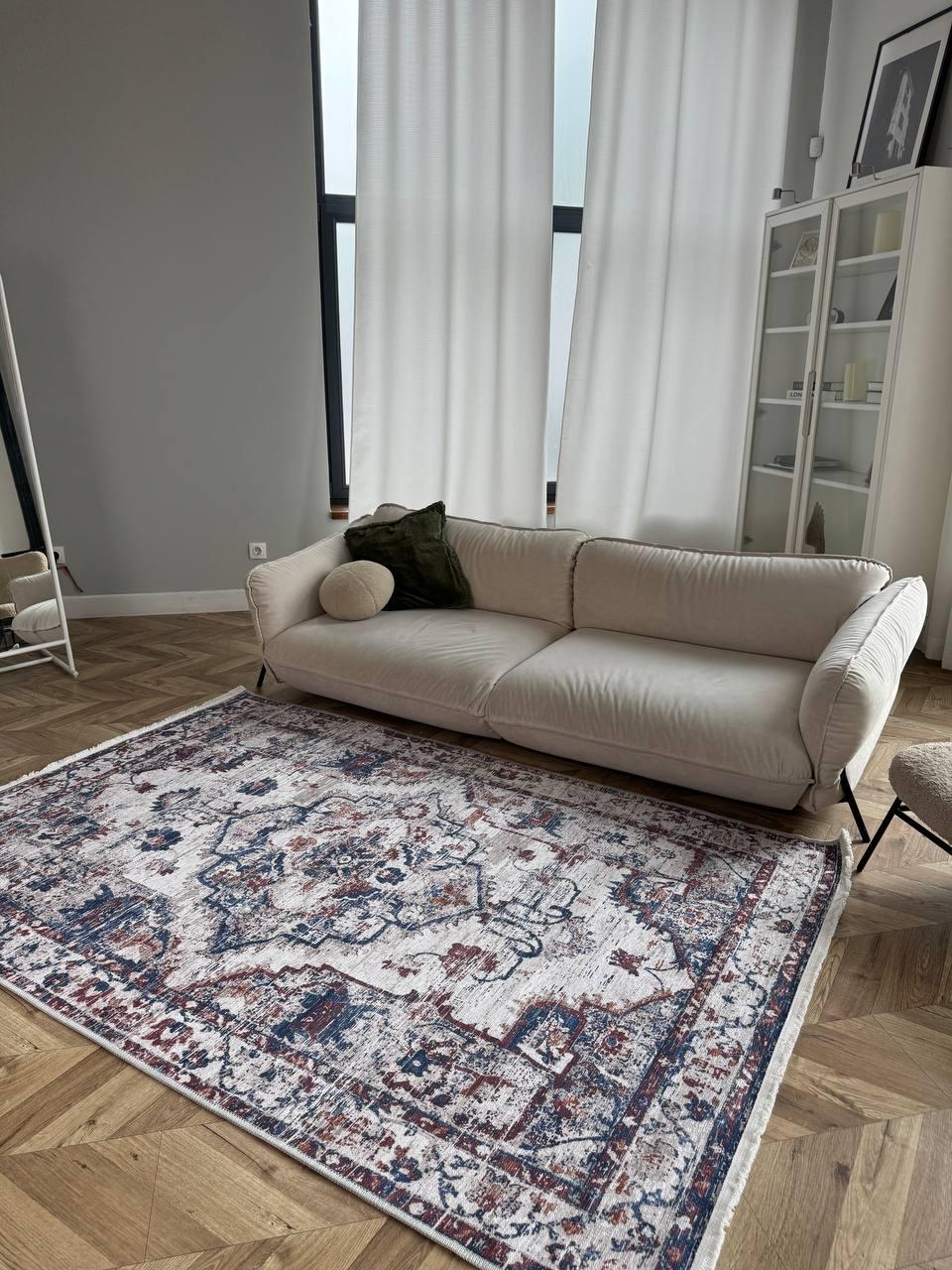 Килим безворсовий з шенілу та бавовни антиковзаючий 80х150 см (1001)