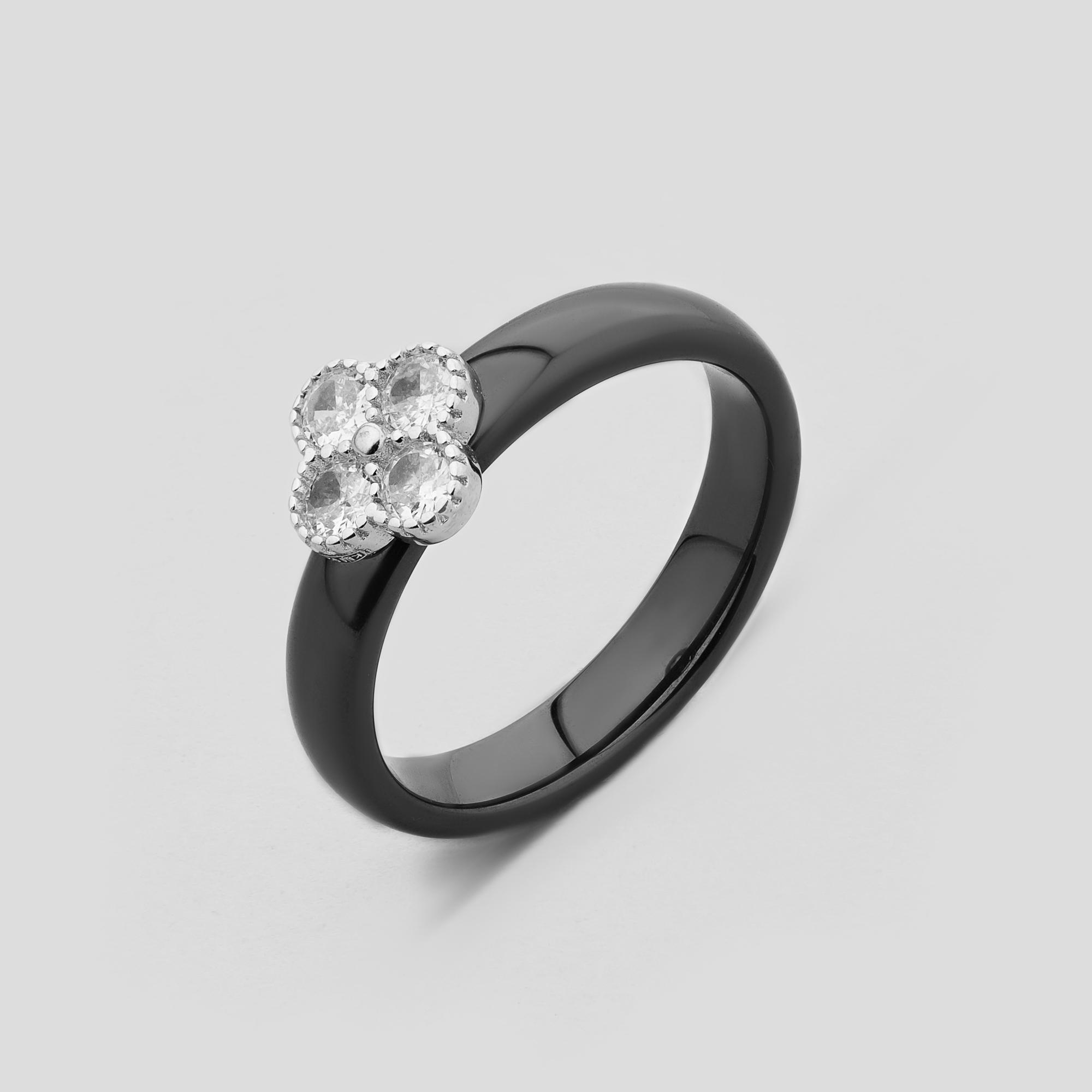 Серебряное кольцо Minimal Весенний цвет р. 18,5 (17628)