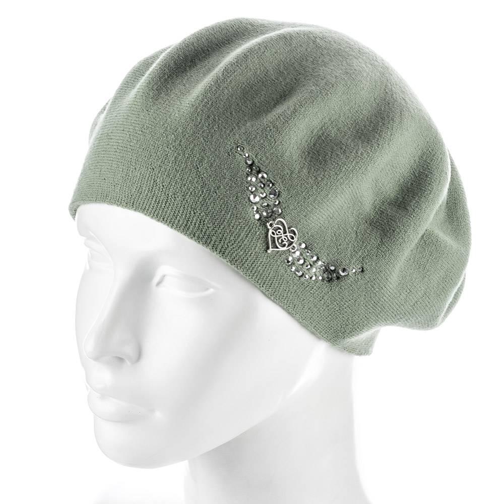Берет женский со стразами Zolly ZH185 one size Светло-зеленый (1663124987)