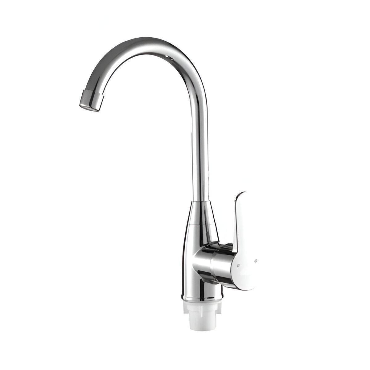 Смеситель кухонный SLAT SLT-C011W поворотный однорычажный пластик 17 см Хром (1036010)