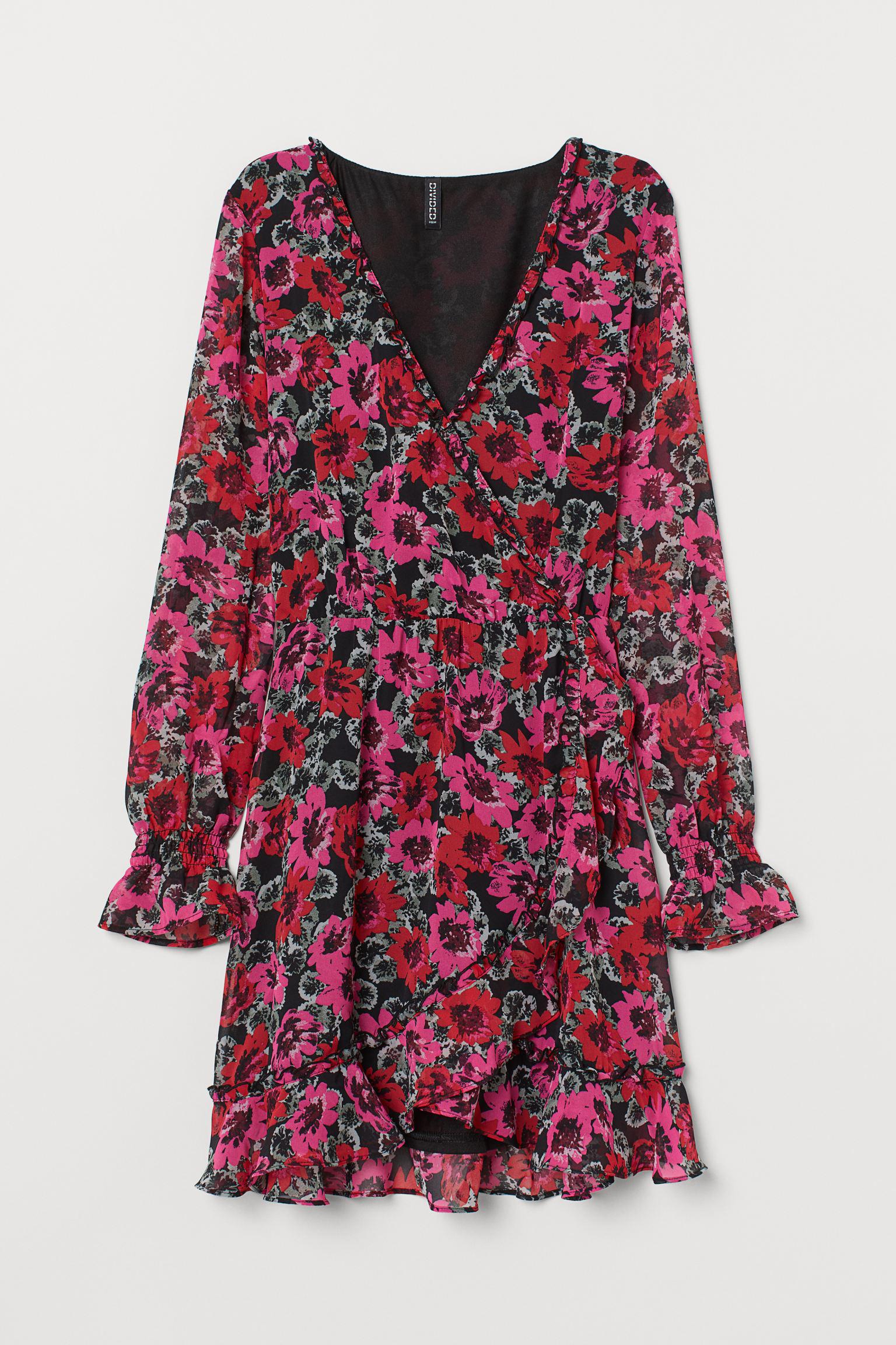 Платье H&M Цветы р. 32 Черный (16067970882)