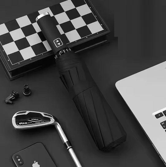 Зонт складной автомат 10 спиц d 130 см Obsidian Black (30333) - фото 3