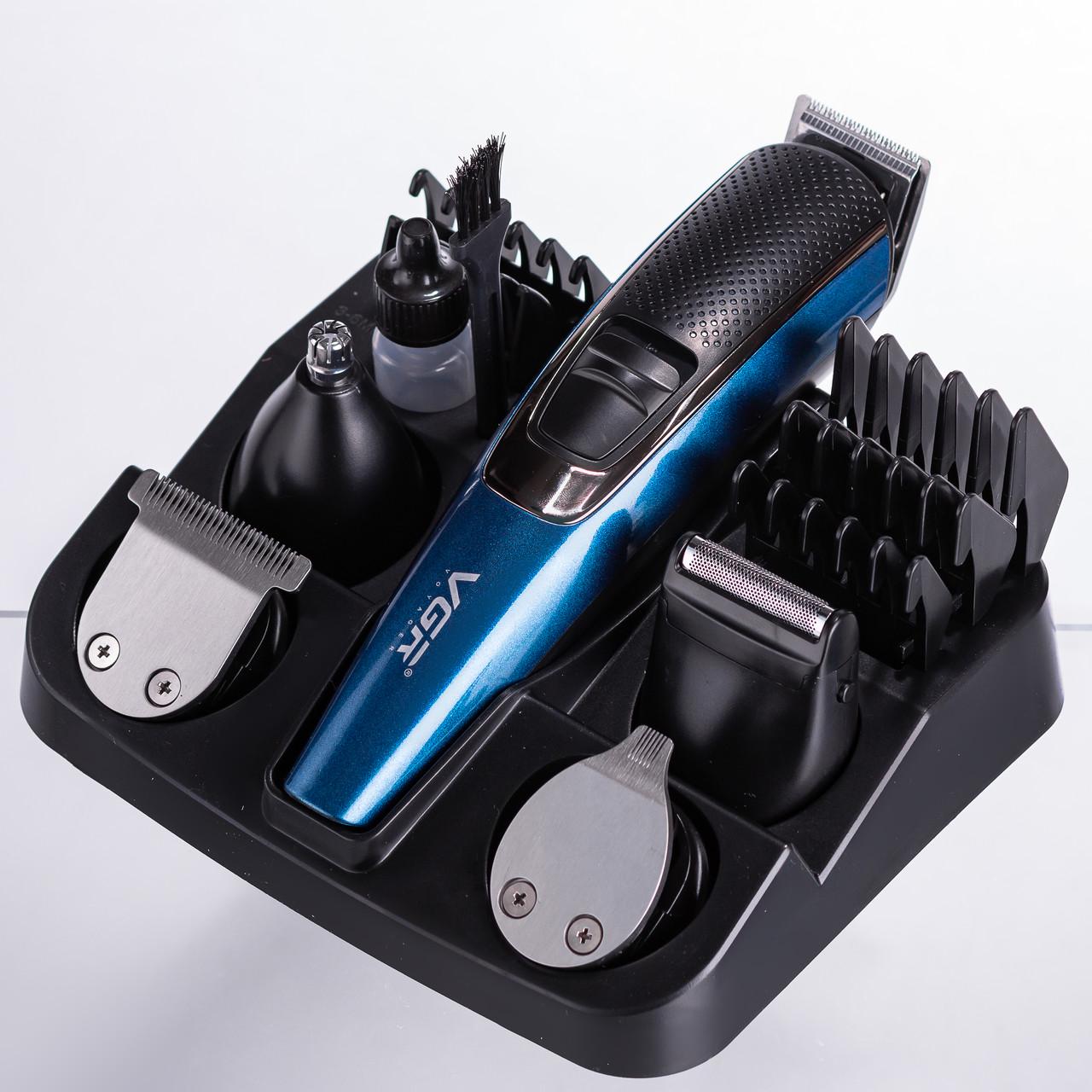 Тример для стрижки VGR V-172 4в1 з насадками Синій (7363) - фото 4 Тример для стрижки VGR V-172 4в1 з насадками Синій (7363) - фото 4