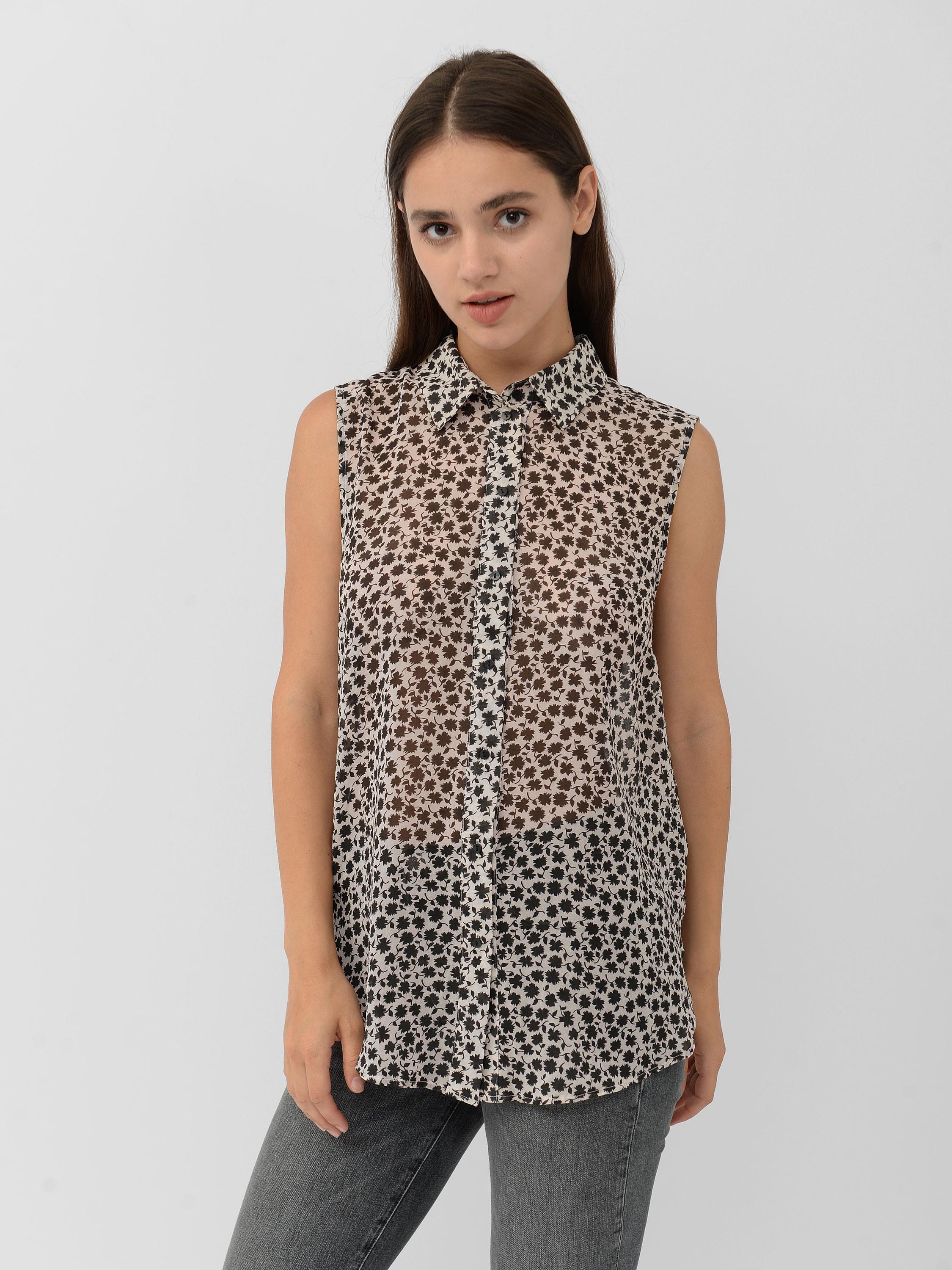 Блуза H&M р. 38 Бежево-черный (4449931)