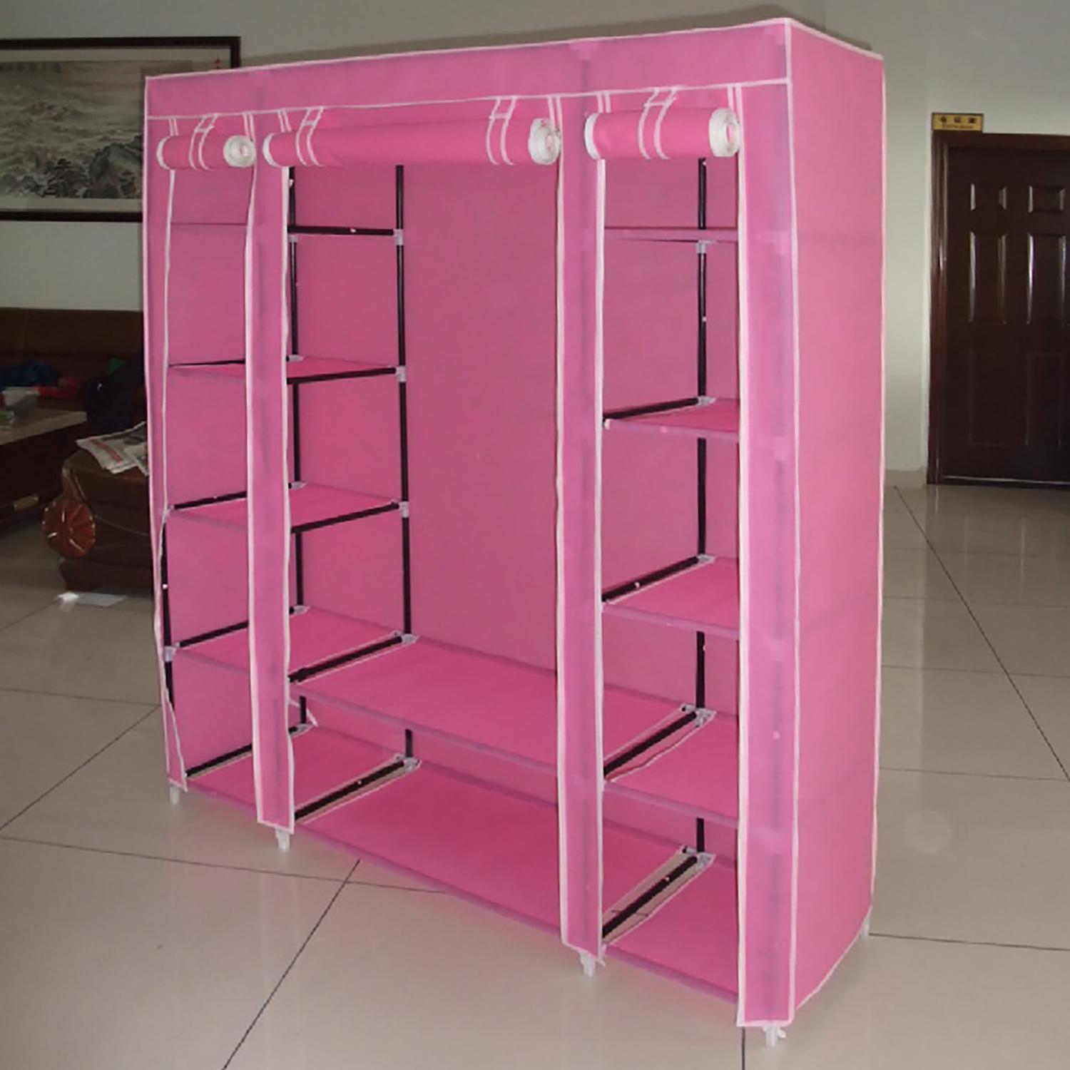 Тканинна шафа для одягу HCX Storage Wardrobe 68150 Рожевий - фото 2