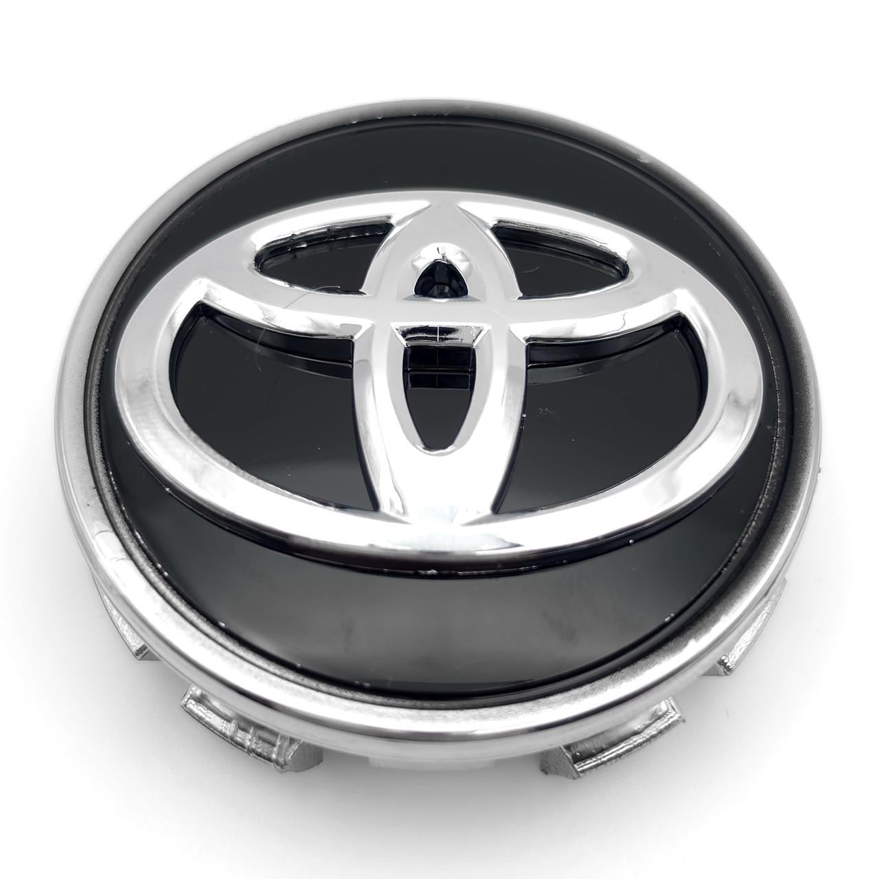 Ковпачок заглушка маточини колеса Toyota 62 мм тип 1 Хром/Чорний (3009201363)