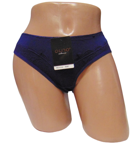 Женские трусики слипы Ouno 6122 с кружевом впереди L-XL Синий (1726310671)