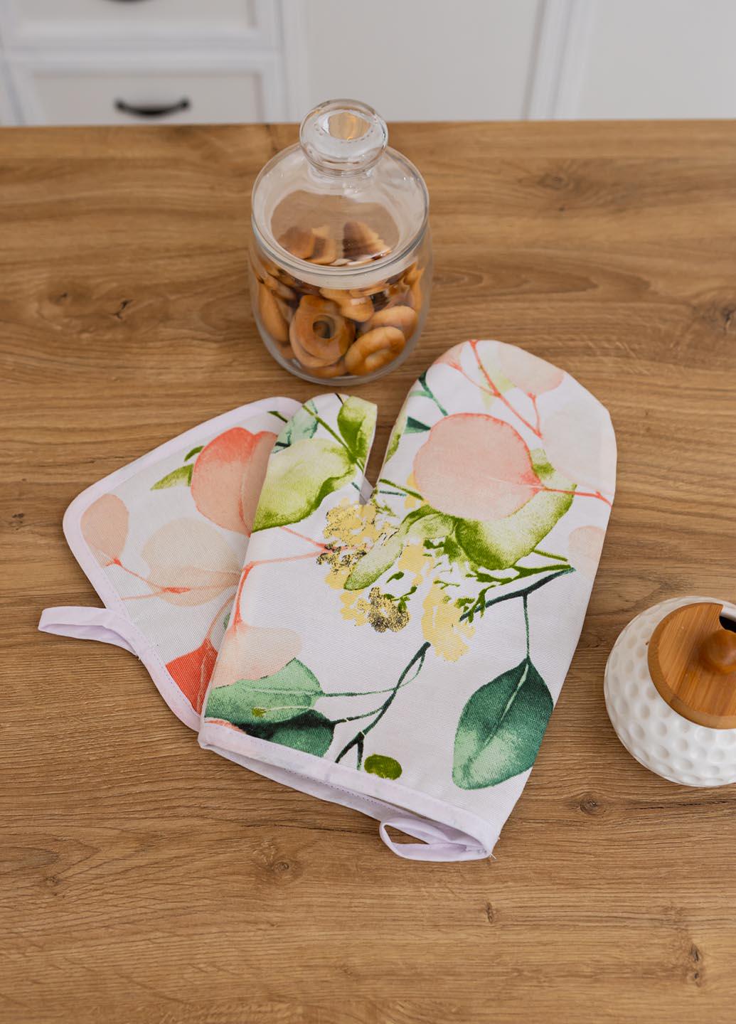 Набор варежка и прихватка водоотталкивающие Листочки зеленые - фото 3 Набор варежка и прихватка водоотталкивающие Листочки зеленые - фото 3