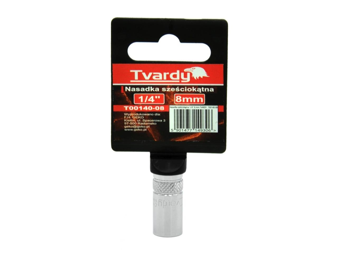 Головка Tvardy хром-ванадієва Cr-V 1/4" 6-гранна 8 мм (T00140-08) - фото 1 Головка Tvardy хром-ванадієва Cr-V 1/4" 6-гранна 8 мм (T00140-08) - фото 1