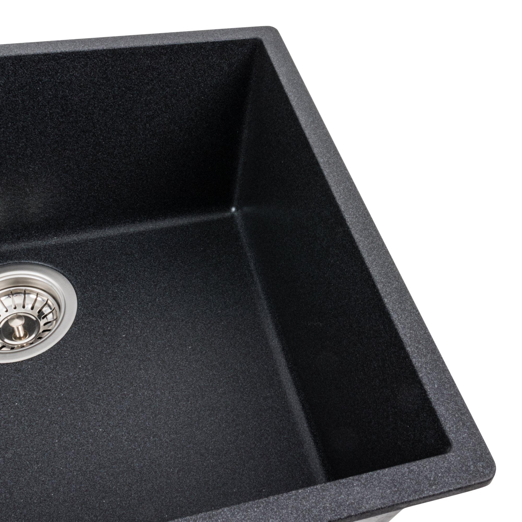 Мийка для кухні гранітна Platinum 5444 OASIS матова Карбон - фото 3 Мийка для кухні гранітна Platinum 5444 OASIS матова Карбон - фото 3