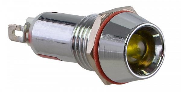 Лампа сигнальная АСКО-Укрем AD22C-10 10 мм LED 220 V AC металл Желтый (A0140030122)