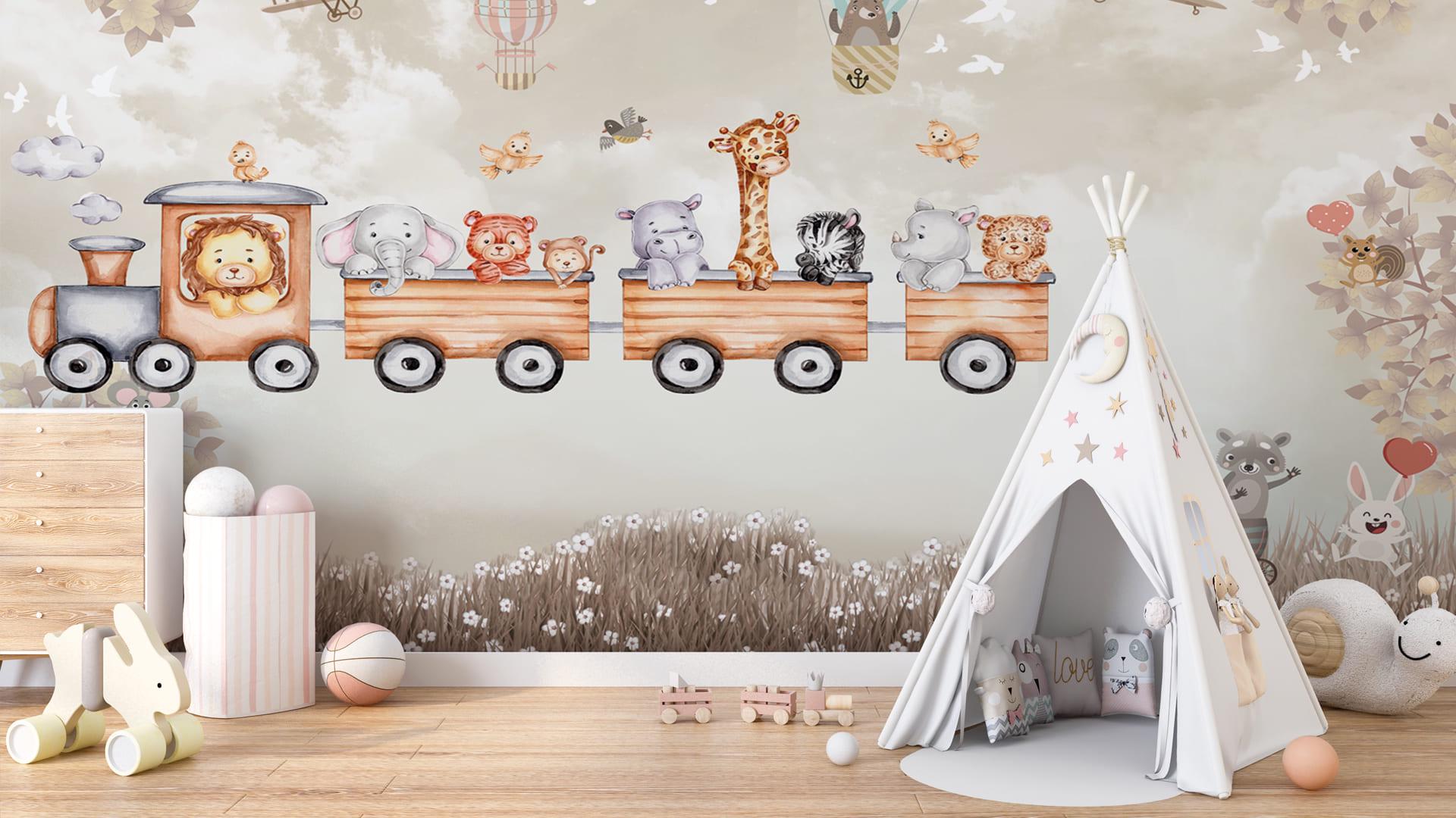 Фотообои флизелиновые Styleo Print-walls Поезд в страну зверей 0912 300х250 см (Pw-0912/2) Фотообои флизелиновые Styleo Print-walls Поезд в страну зверей 0912 300х250 см (Pw-0912/2)