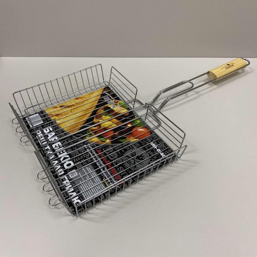 Решітка-гриль Stenson MH-0140 з хромованої сталі 64х33х26,5х6 см (2307289613)