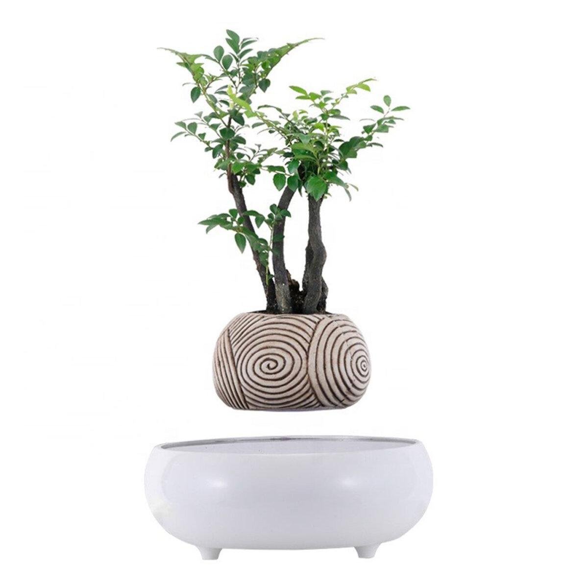 Горщик для кімнатних рослин HCNT M5B-PZ-T 360° з магнітною левітацією Білий (30220905)