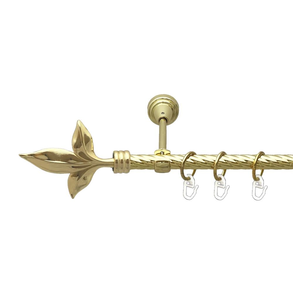 Карниз Orvit Листок Лілії металевий однорядний відкритий скручена труба кільце металеве 16 мм 200 см Золото (00-00024797)