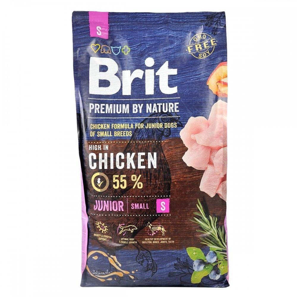 Сухой корм Brit Premium Dog Junior S для щенков мелких пород с курицей 8 кг