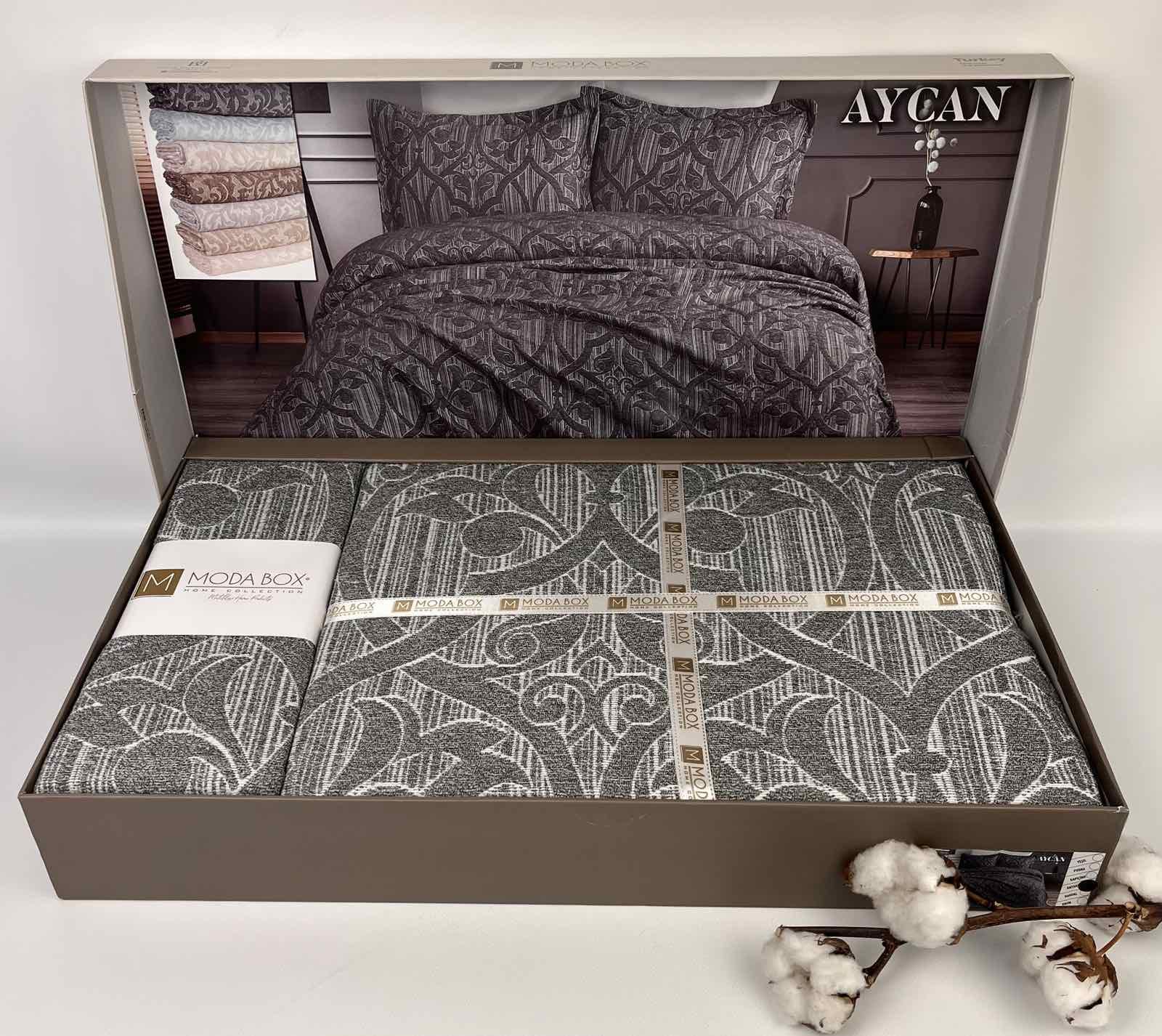 Покривало Moda Box Aycan 240х260 см з наволочками Anthracite (CN27942)