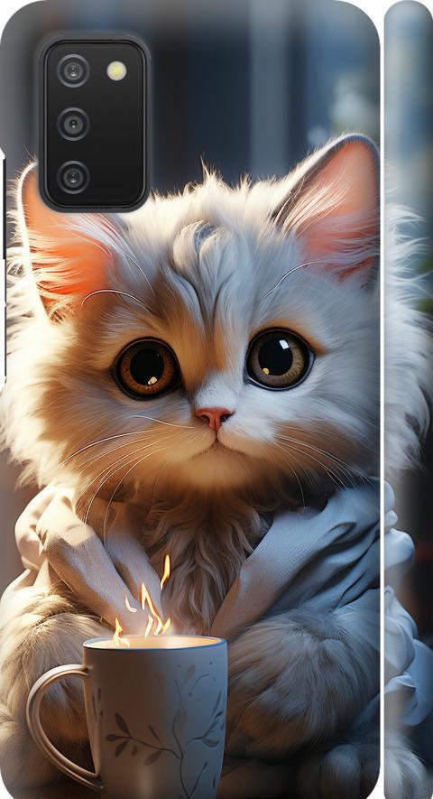 Чехол на Samsung Galaxy A03s A037F White cat (5646m-2381-42517)