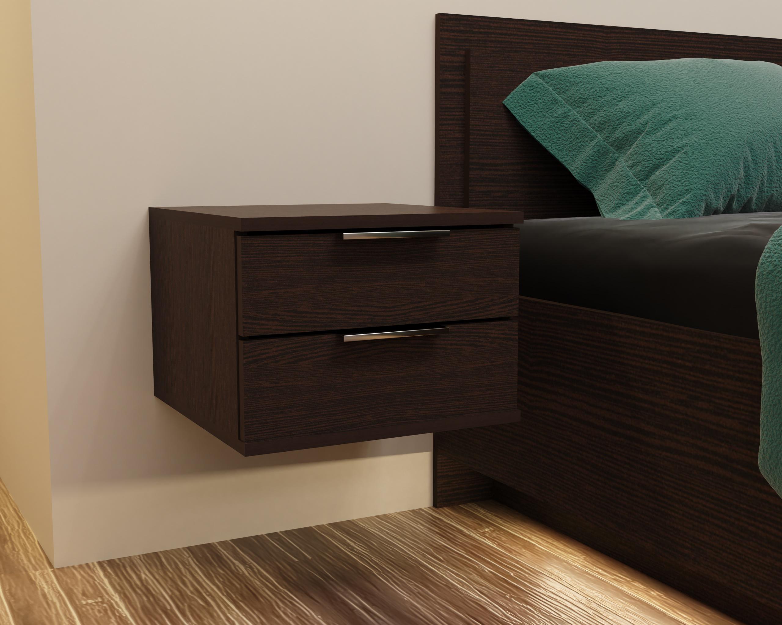 Тумба приліжкова підвісна Кристал 400х400х290 мм Венге магія (1322) - фото 2 Тумба приліжкова підвісна Кристал 400х400х290 мм Венге магія (1322) - фото 2