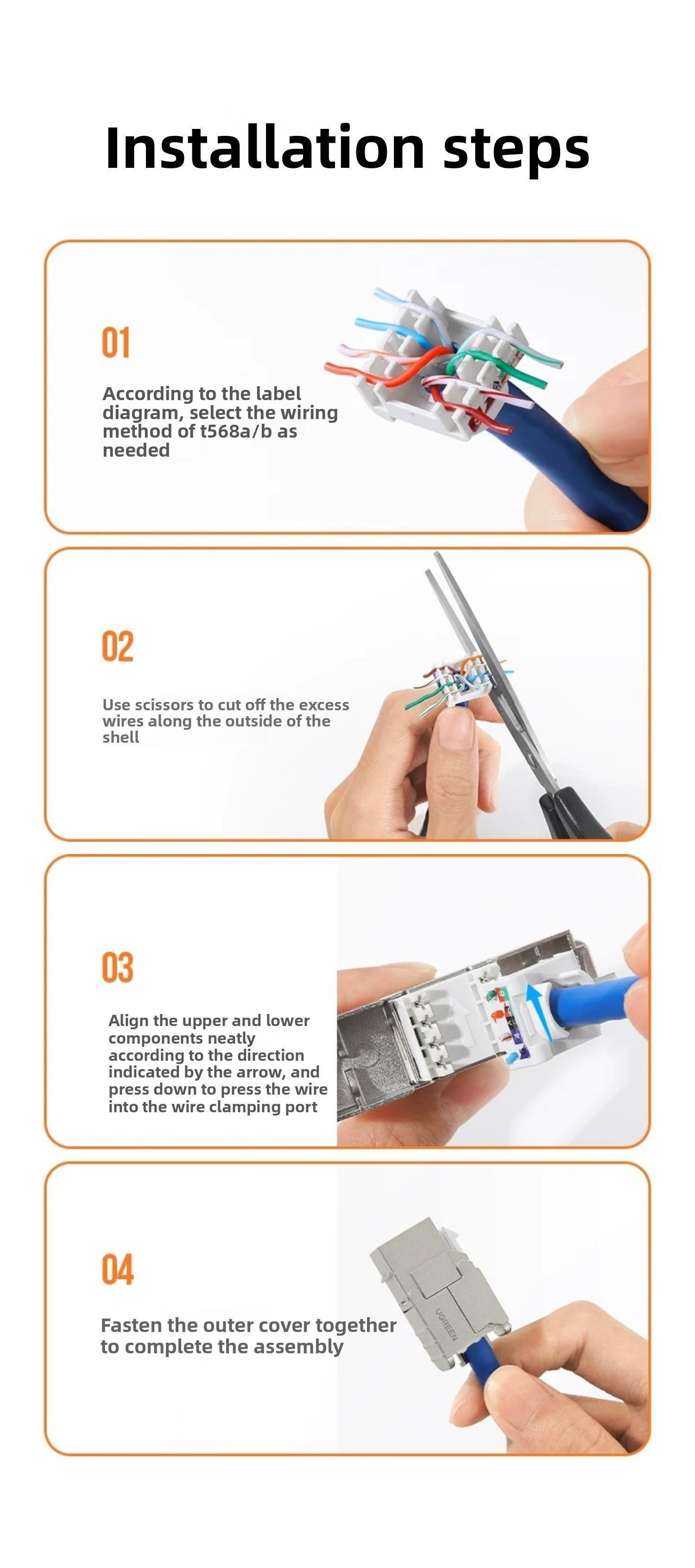 Модуль Ugreen RJ45 CAT.7 Keystone 180° 10 гбіт/с Срібний (29657169) - фото 8 Модуль Ugreen RJ45 CAT.7 Keystone 180° 10 гбіт/с Срібний (29657169) - фото 8