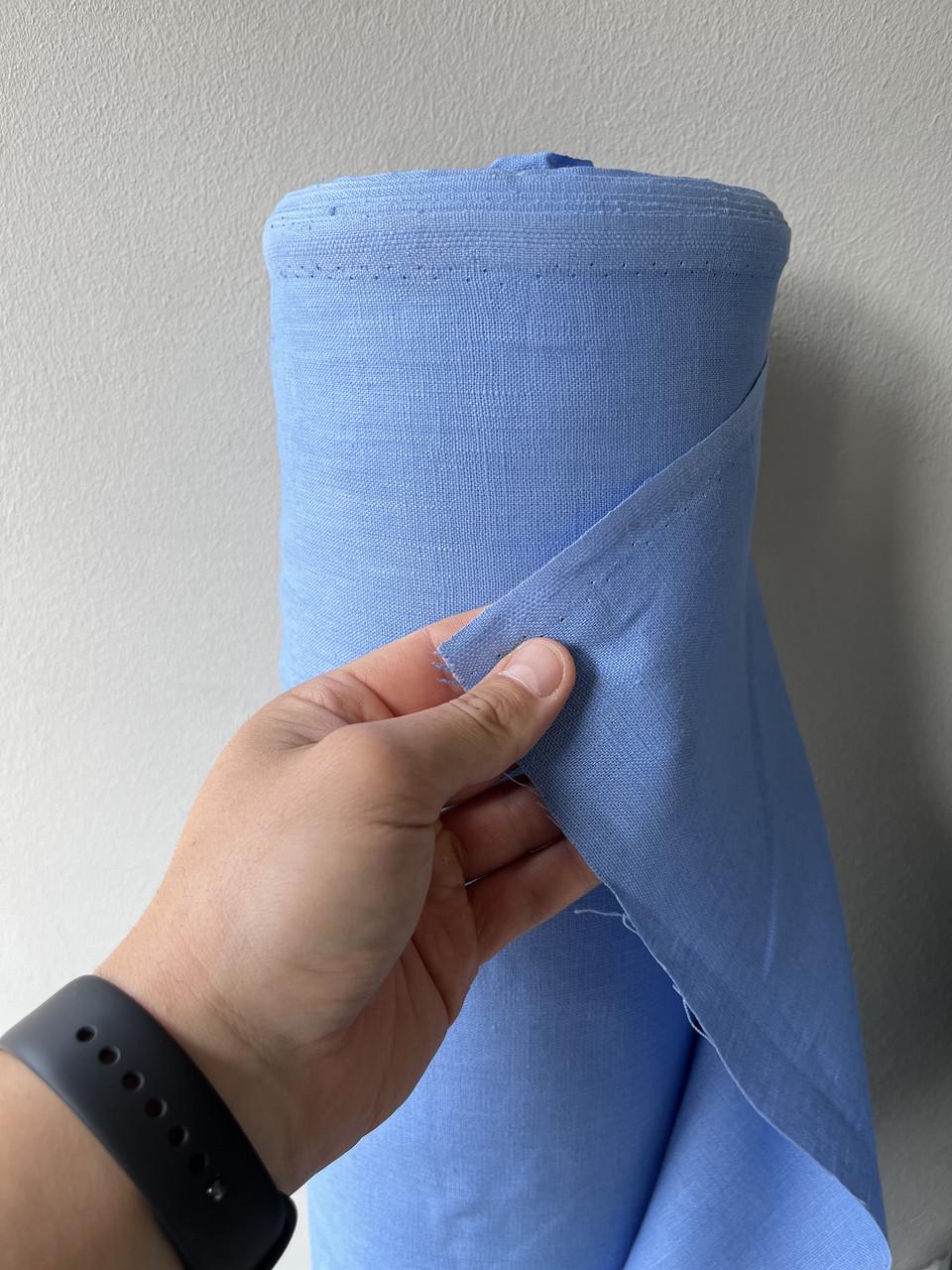 Тканина для скатертин LINEN PLUS 100% льон 143 см 435 Волошковий - фото 7 Тканина для скатертин LINEN PLUS 100% льон 143 см 435 Волошковий - фото 7