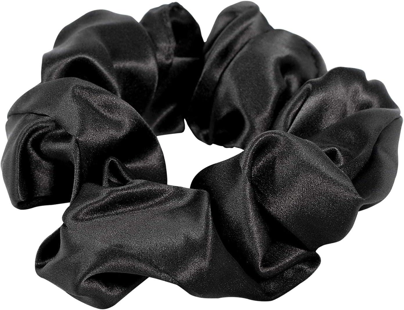 Резинки шовкові для волосся гладкі однотонні широкі 4 шт. Чорний - фото 4 Резинки шовкові для волосся гладкі однотонні широкі 4 шт. Чорний - фото 4