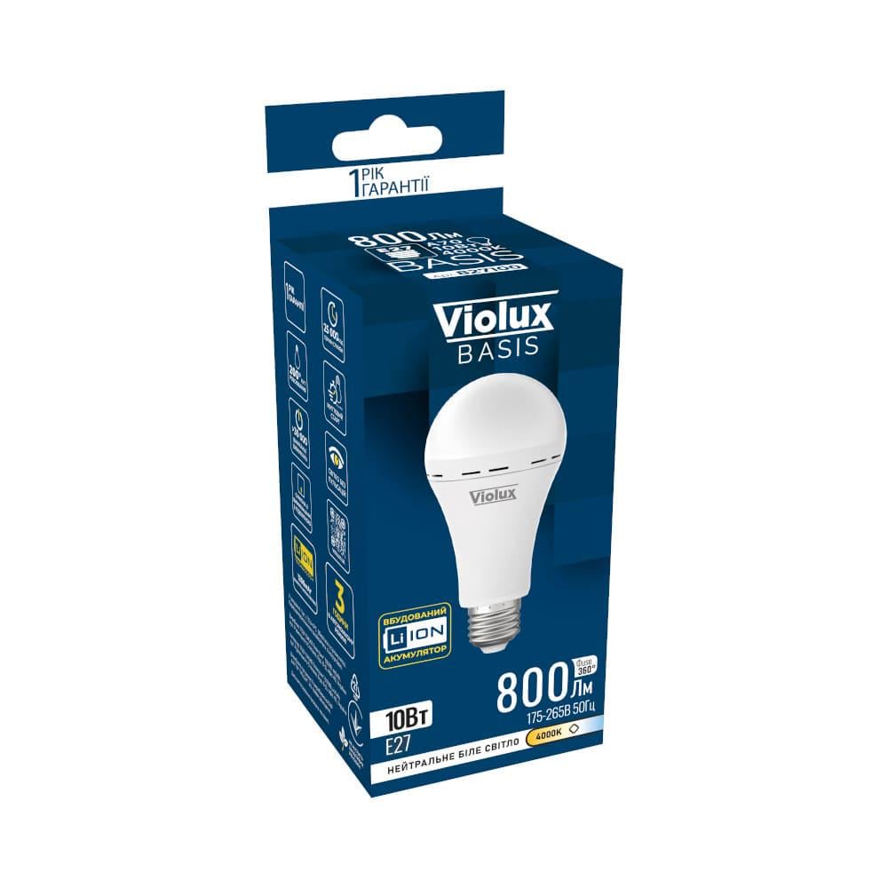 LED-лампа акумуляторна Violux BASIS A70 10W E27 4000K (827100) - фото 2 LED-лампа акумуляторна Violux BASIS A70 10W E27 4000K (827100) - фото 2
