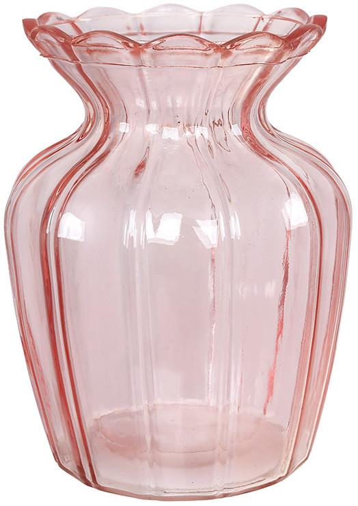 Ваза стеклянная настольная Flower Glass Ø 10х15 см Розовый