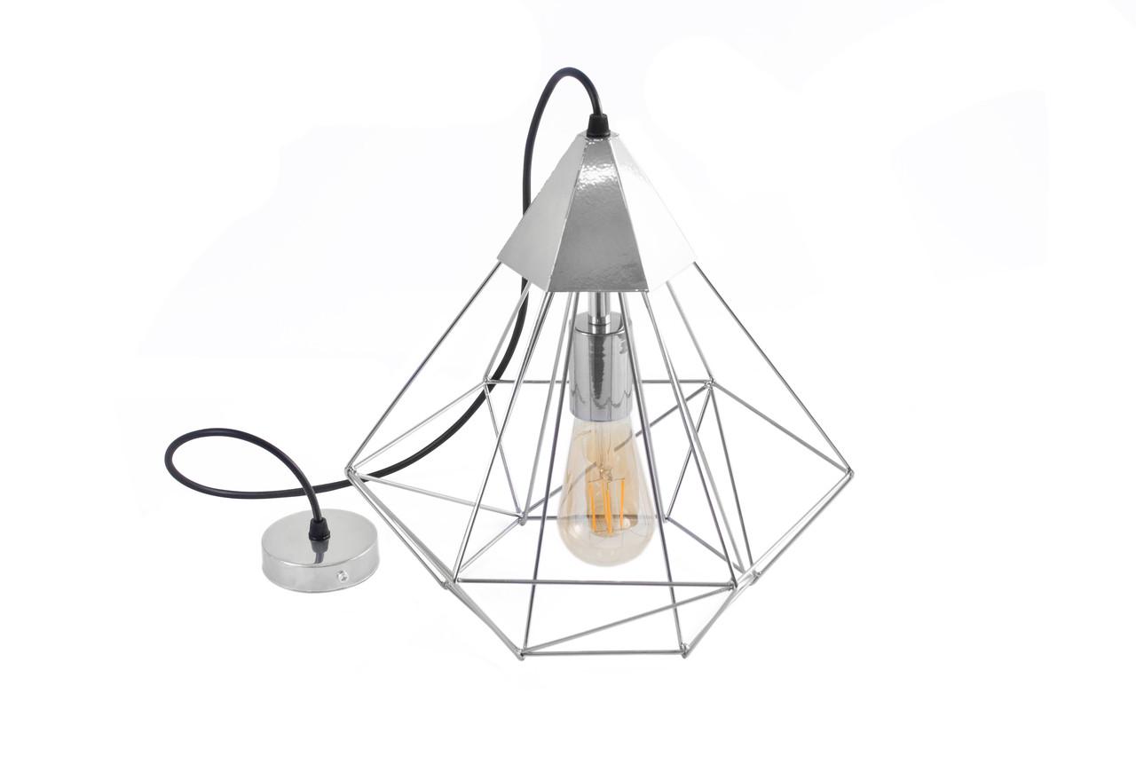 Подвесной светильник MSK ELECTRIC Crystal в стиле лофт под лампу Е27 Хром (NL 0538 CR) - фото 6