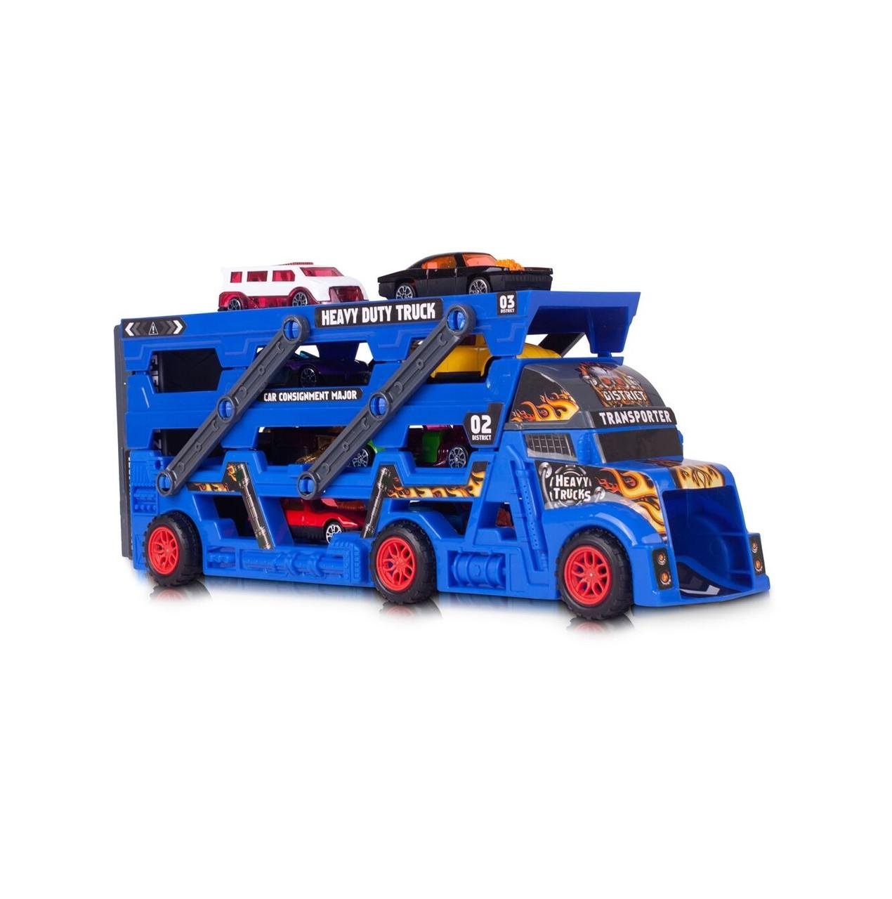 Игрушечный трейлер-автовоз с 8 машинками (2677473425)