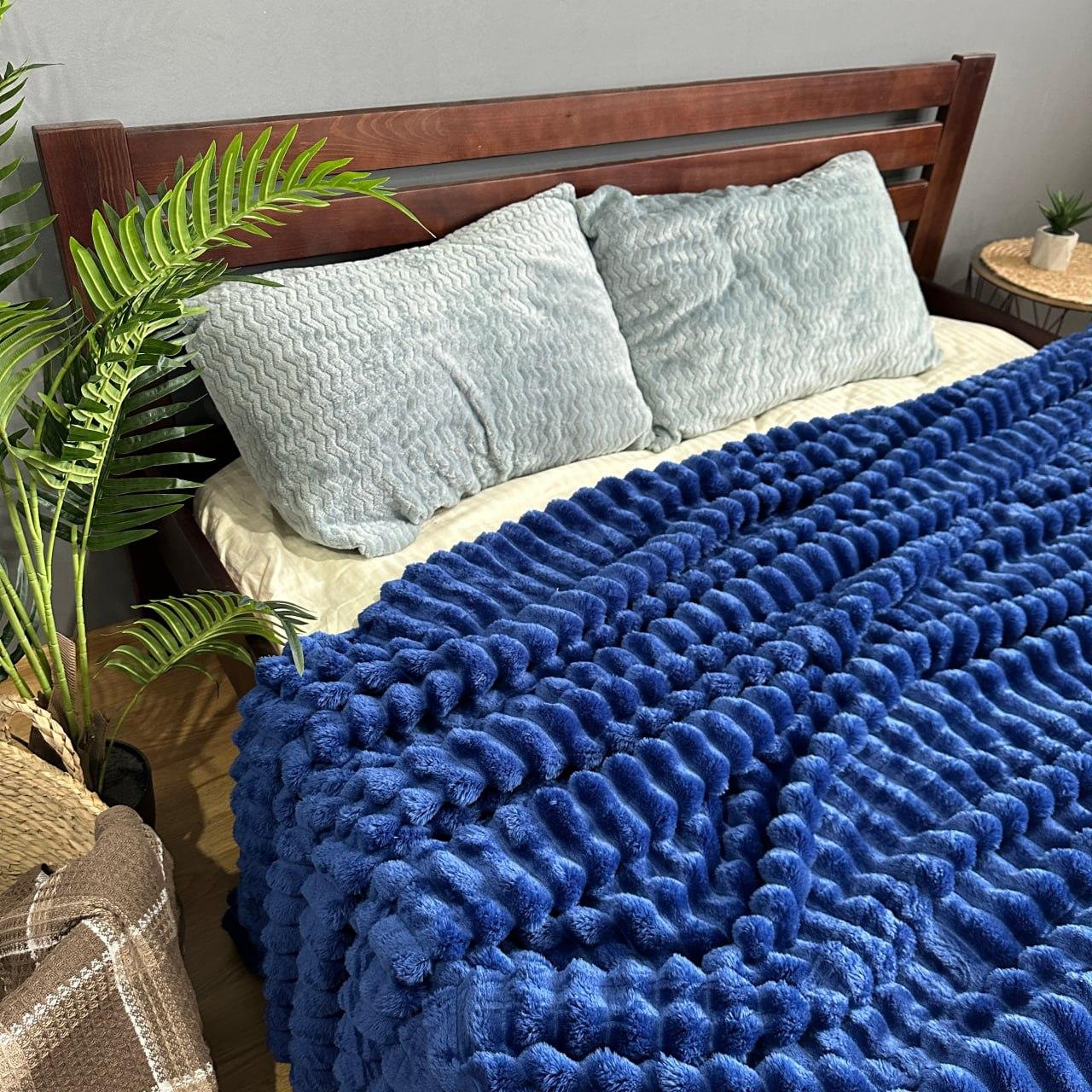 Плед шарпей полуторний 150х220 см Синій (П4К-post-sharp-max-003-2) - фото 7