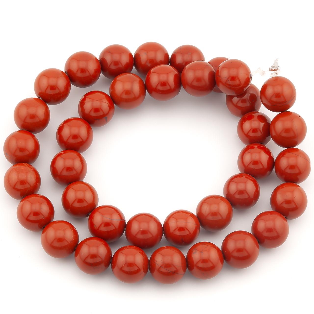 Бусины Яшма Кровавик из натурального камня 8 мм 37 см 1 шт. (НК0870ш87)