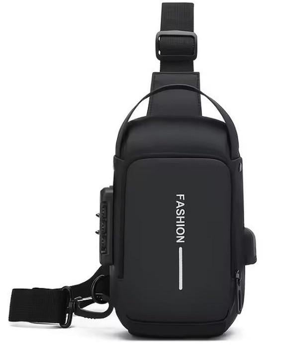 Мужская сумка RIAS Fashion с USB и кодовым замком Black (3_08119) Мужская сумка RIAS Fashion с USB и кодовым замком Black (3_08119)