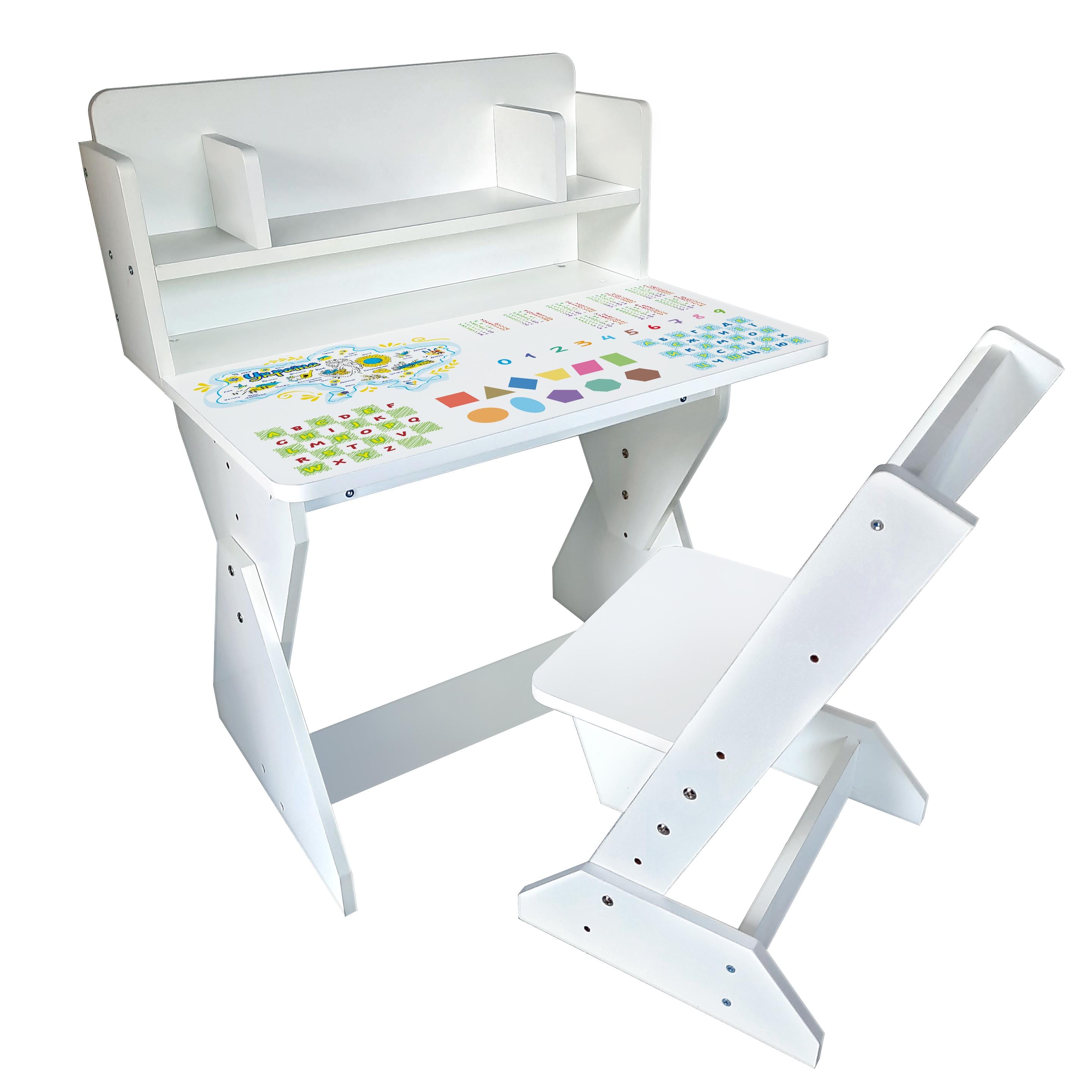 Парта со стульчиком П01 регулируемая с рисунком Арифметика (251123)