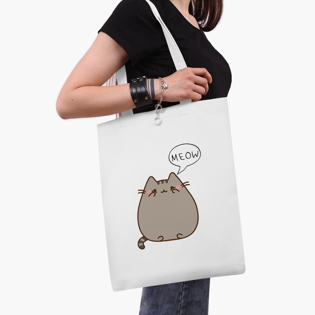 Еко сумка шоппер Pusheen Cat 41x35 см Білий (9227-2853-WT1)