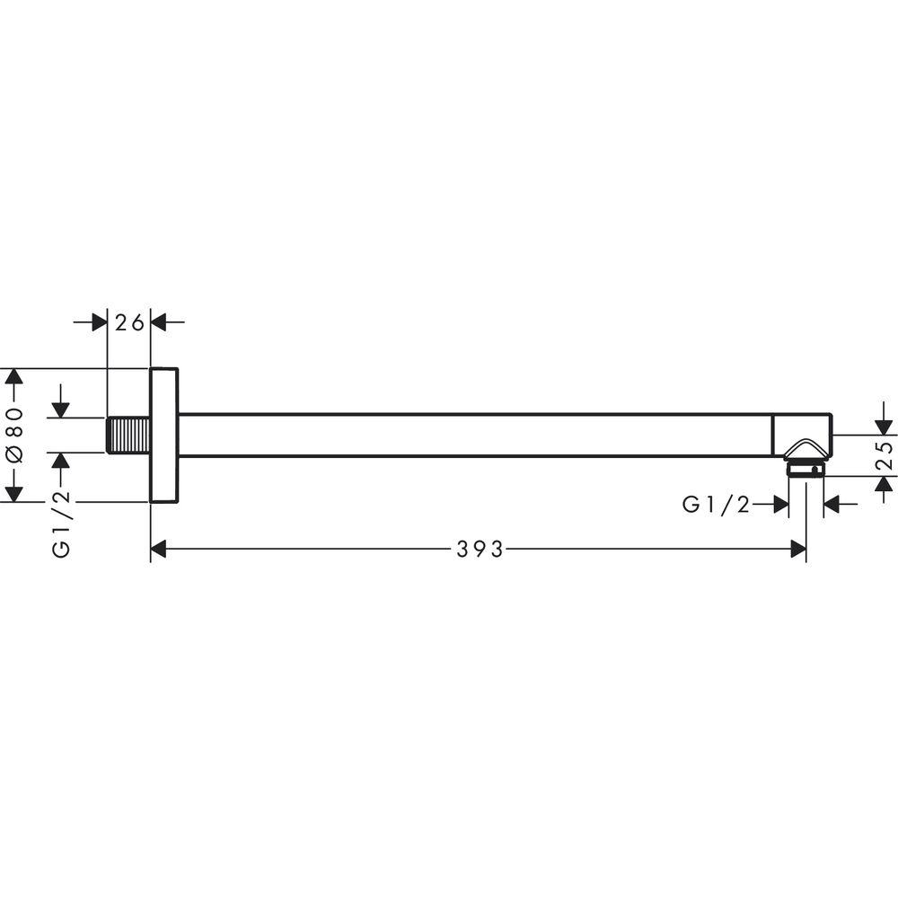 Кронштейн настенный Hansgrohe 24357000 для верхнего душа 393 мм Хром (234647) - фото 2 Кронштейн настенный Hansgrohe 24357000 для верхнего душа 393 мм Хром (234647) - фото 2