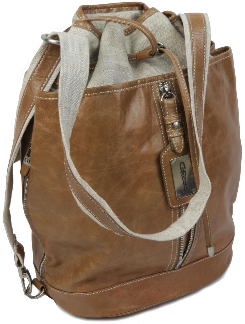 Сумка-рюкзак женская из кожи Giorgio Ferretti 31005B Бежевый Сумка-рюкзак женская из кожи Giorgio Ferretti 31005B Бежевый