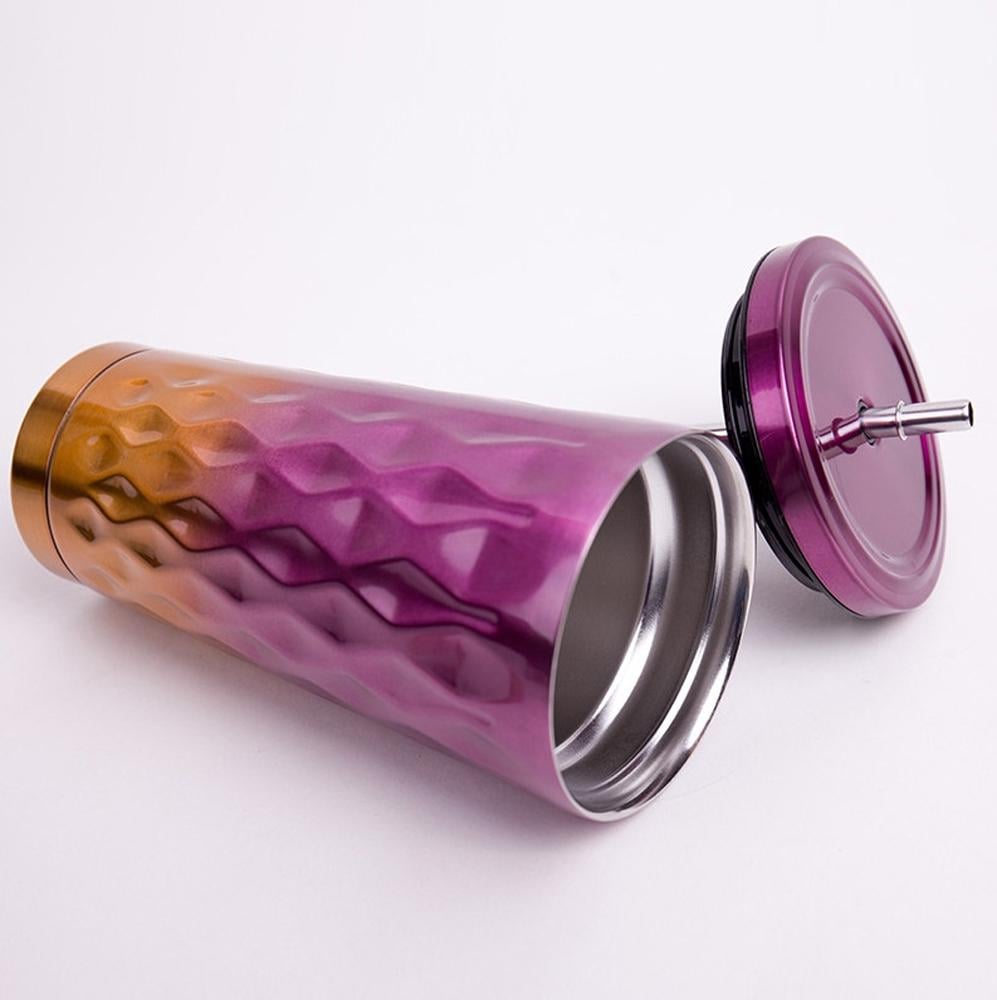 Стакан металлический с крышкой и трубочкой Найт-лайф 550 мл Розовый - фото 2 Стакан металлический с крышкой и трубочкой Найт-лайф 550 мл Розовый - фото 2