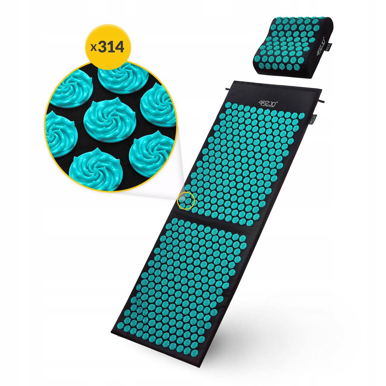 Килимок акупунктурний з подушкою 4fizjo Ergo Mat XL Аплікатор Кузнєцова Black/Blue (P-5907739313874) - фото 8
