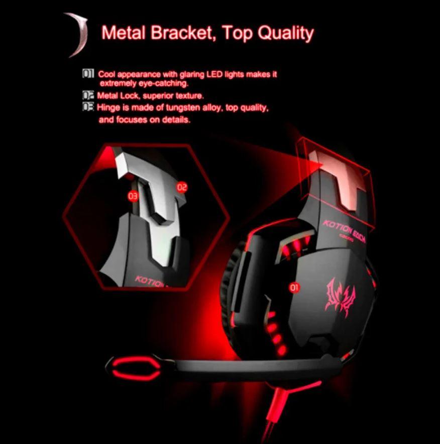 Наушники игровые Kotion Each G2000 LED 2 м с микрофоном Red (4df441a5) - фото 6 Наушники игровые Kotion Each G2000 LED 2 м с микрофоном Red (4df441a5) - фото 6