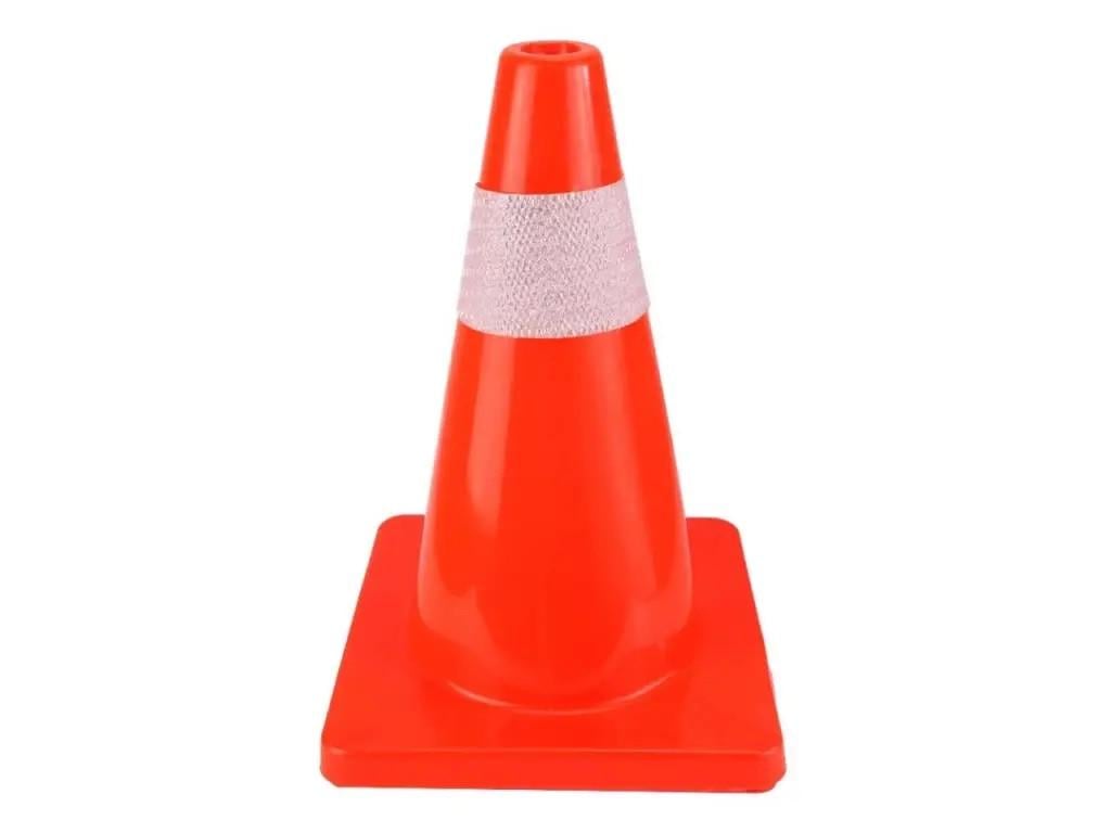 Конус дорожный сигнальный со светоотражающей полосой 30 см