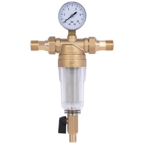 Фильтр самопромывной Thermo Alliance Standart для холодной воды 1/2" 100 мкм с манометром (TAS128W15)