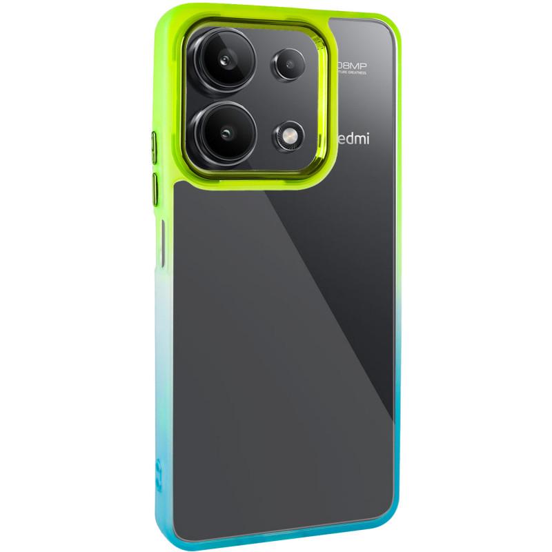 Противоударный Чехол TPU+PC Fresh sip series для Xiaomi Redmi Note 13 4G Бирюзовый/Лимонный