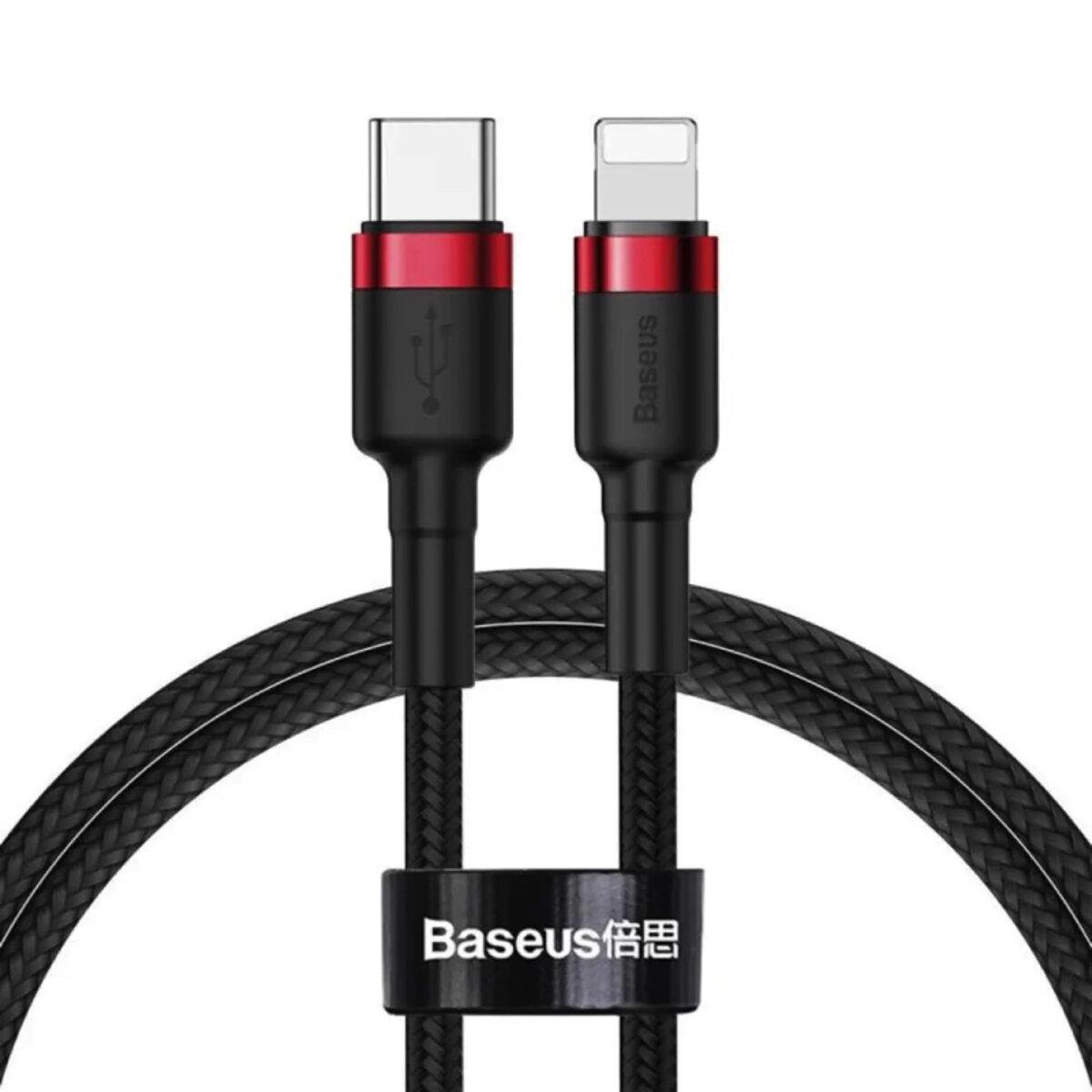 Кабель BASEUS Cafule Data Cable Type-C to Lightning PD 18W 1 м Black/Red (CATLKLF-91)